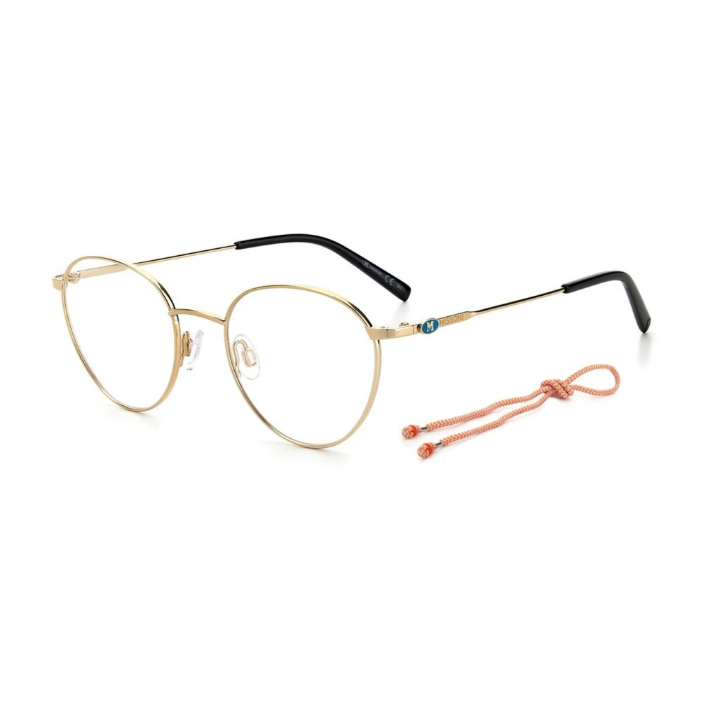 M Missoni Women's Yellow Glasses, One Size, Golden Metal Watch With Dial