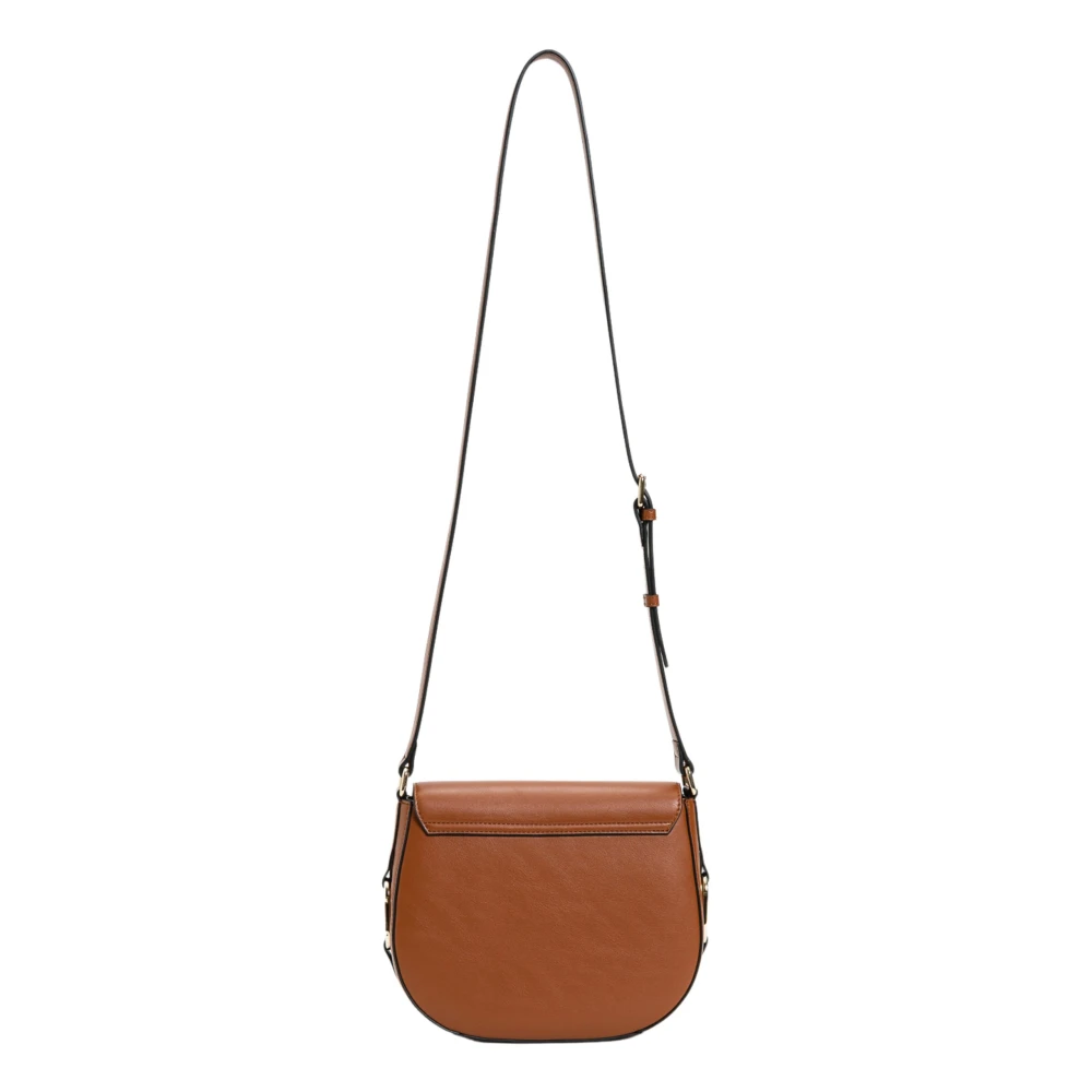 Twinset Bruine leren schoudertas ronde vorm Brown Dames