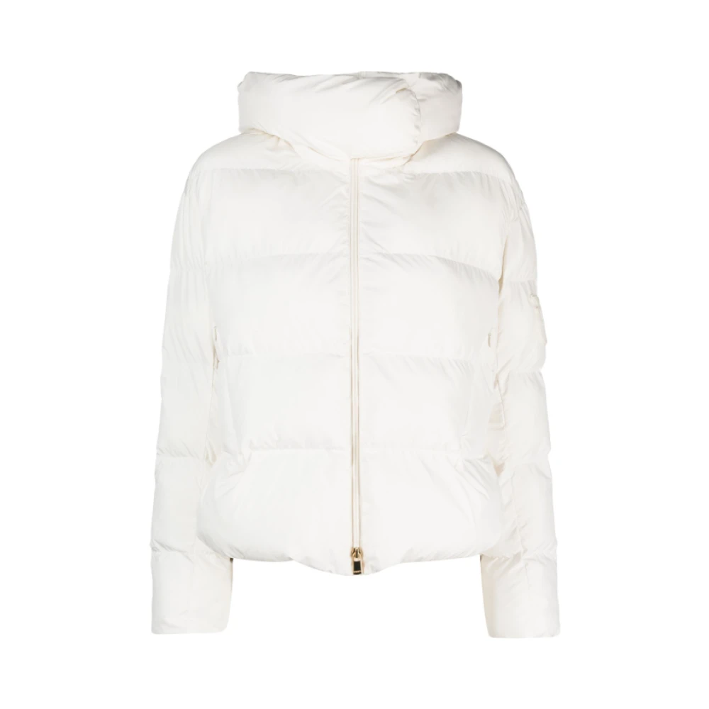 Pinko White Padded High Neck Coat - Female - Winter Jackets - M - Jackets