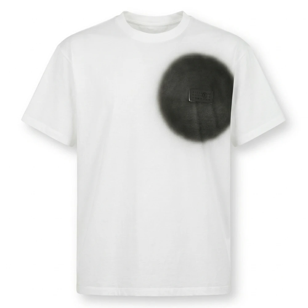 Mm6 Maison Margiela Men's White T-Shirts, S, Spray Print T-Shirt