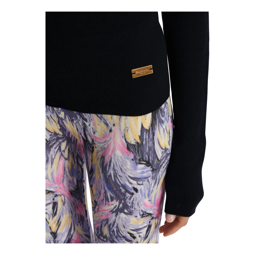 Balmain Gebreide coltrui Black Dames