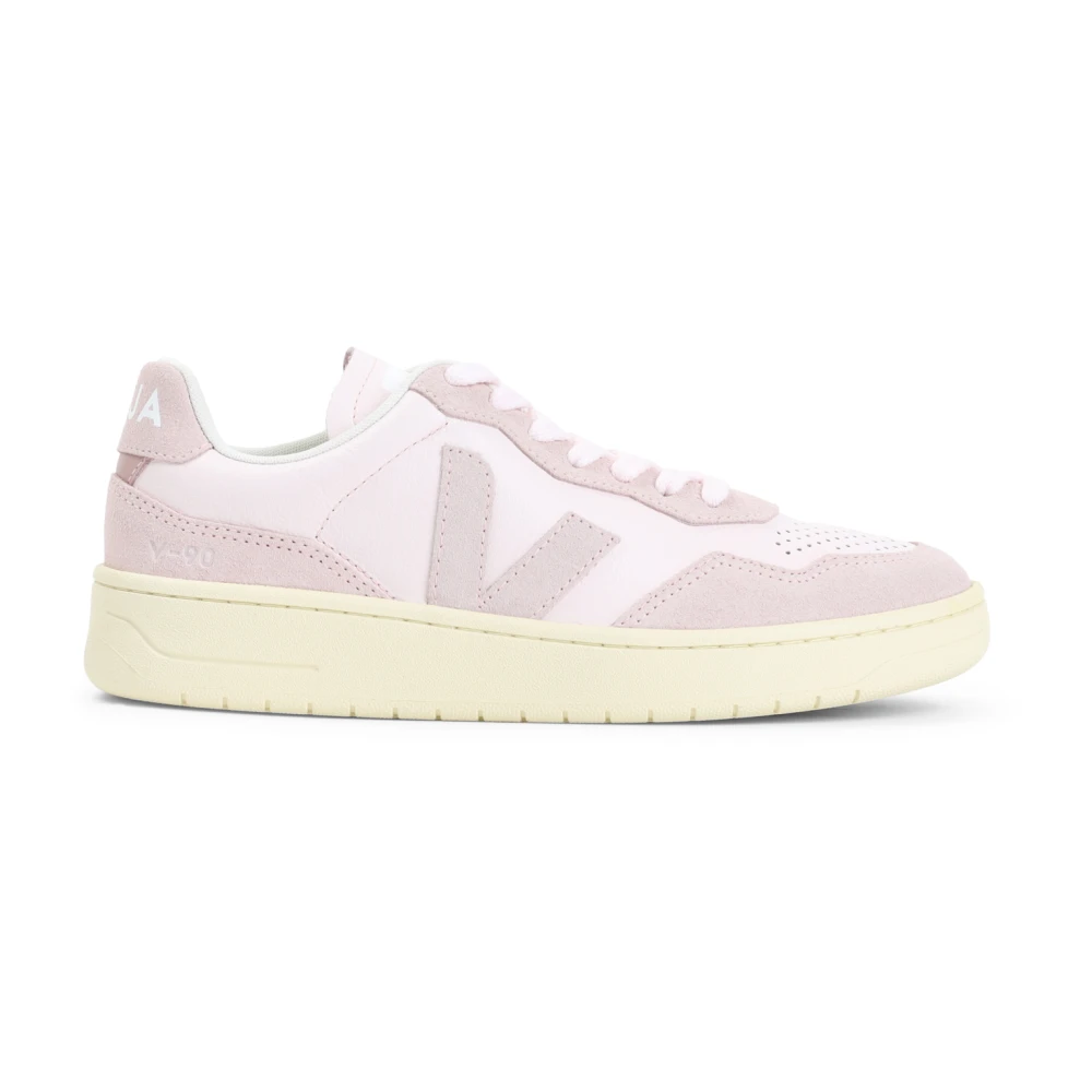 Veja Women's White Sneakers, 4 Uk, V-90 Leather Trainers