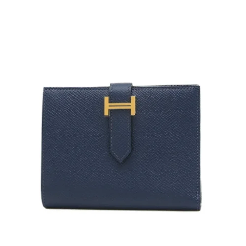 Hermès Vintage Pre-owned Leather wallets Blue Dames