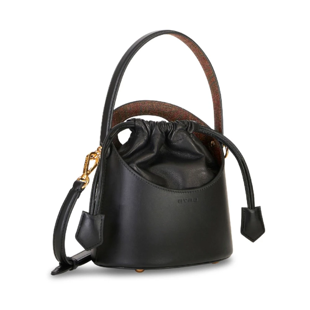 ETRO Saturno Leren Bucket Tas Black Dames