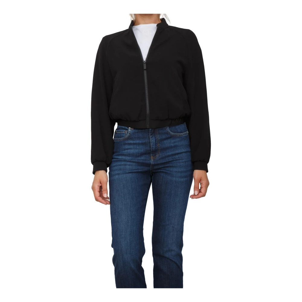 Armani Exchange Vrouw Zwart Jassen Dames, L, Polyester, E Blouson Jas 100% Polyester