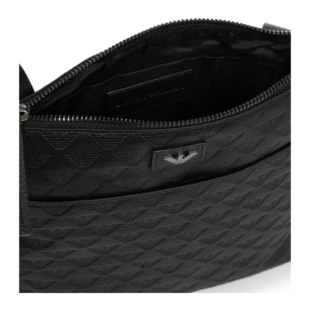 Emporio Armani Logo Crossbody Tas met Verstelbare Band Black Heren