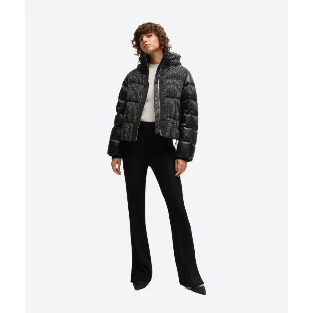 Hugo Boss Korte gewatteerde jas met tweedeffect Black Dames