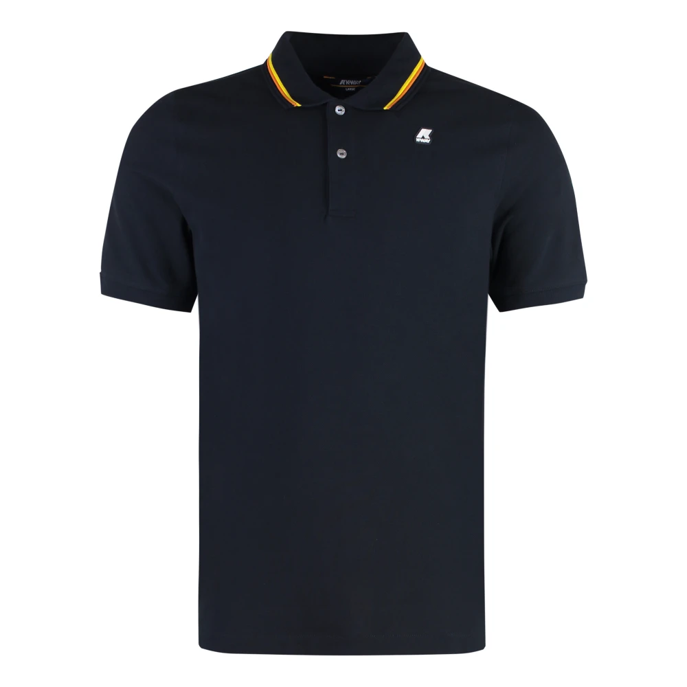 K-Way Men's Blue Polo Shirts, S, Jud Cotton-Piqué Polo Shirt