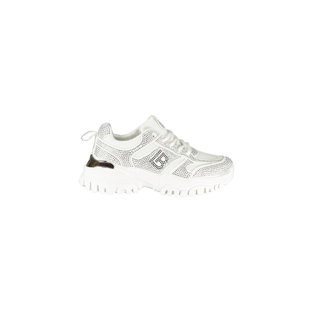 Laura Biagiotti Women's White Sneakers, 7 Uk, Polyester Lace-Up Trainers