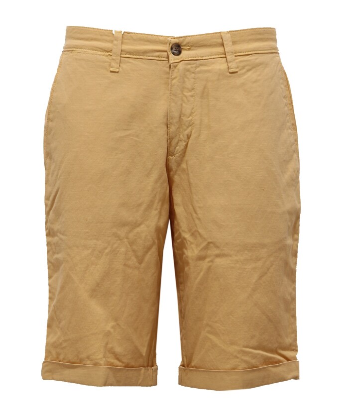 shorts-bermuda-jaune-en-coton-lin