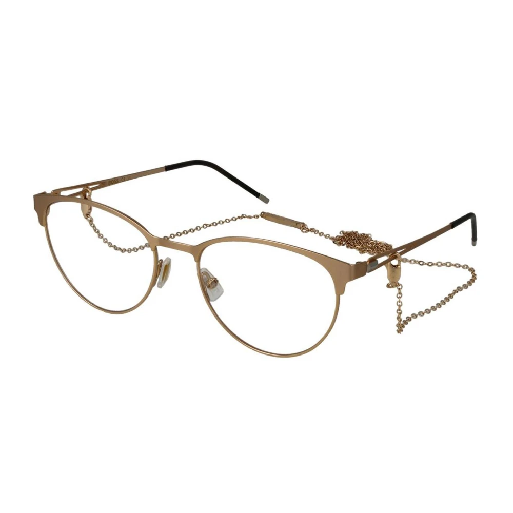 Hugo Boss Gouden Roestvrijstalen Optische Frames met Ketting Yellow Dames