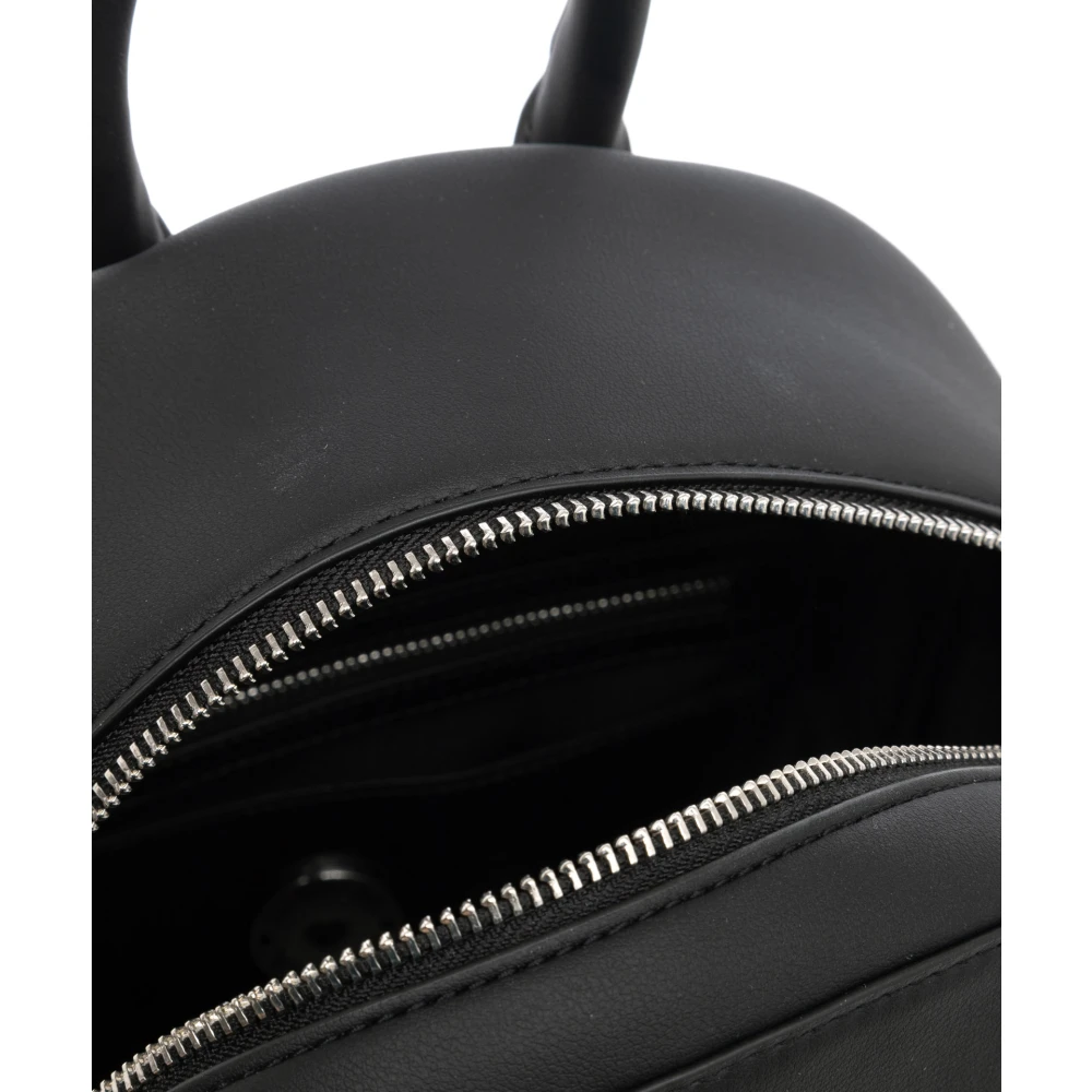 Love Moschino Stijlvolle lettering rugzak met ritssluiting Black Dames