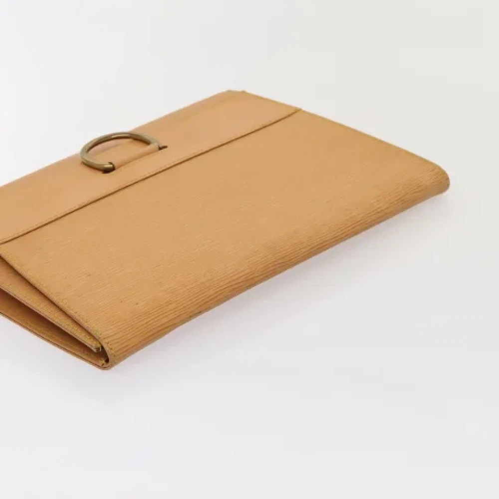 Louis Vuitton Vintage Pre-owned Leather clutches Beige Dames