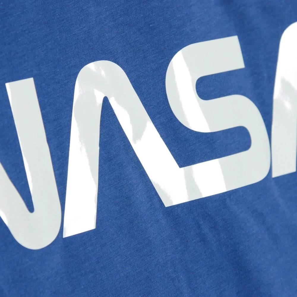alpha industries Reflecterend Nasa Logo Blauw T-shirt Blue Heren
