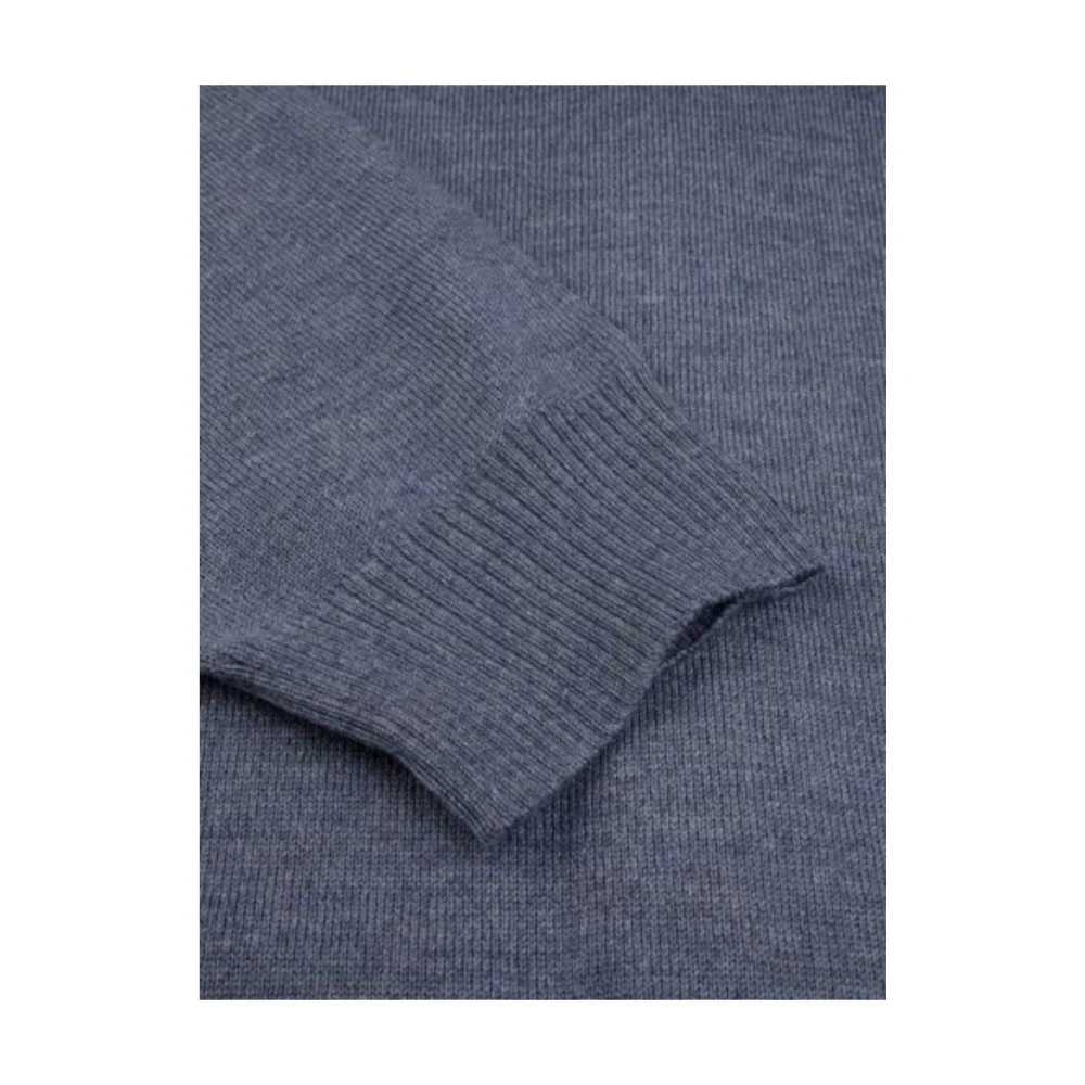 Stenströms Blauwe Merino Wol Zip Cardigan Blue Heren