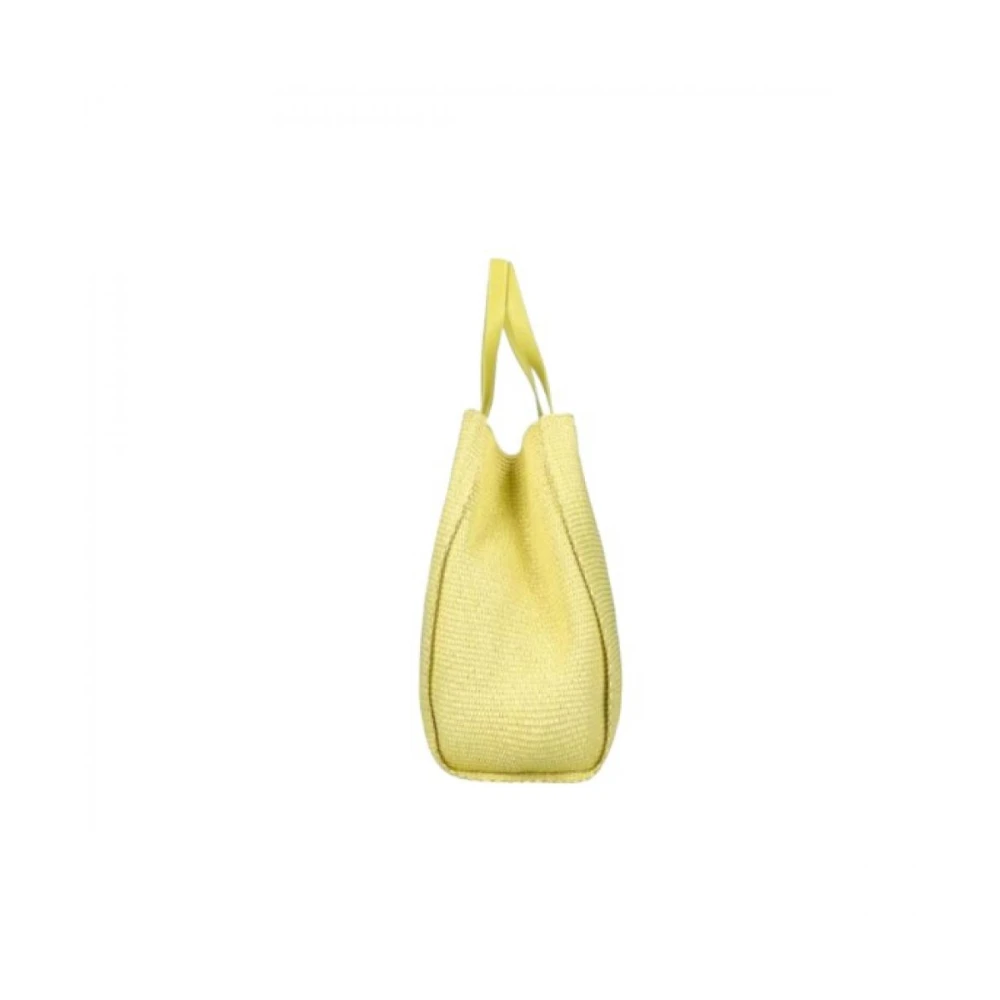 Rebelle Stro Handtas met Leren Handvatten Yellow Dames