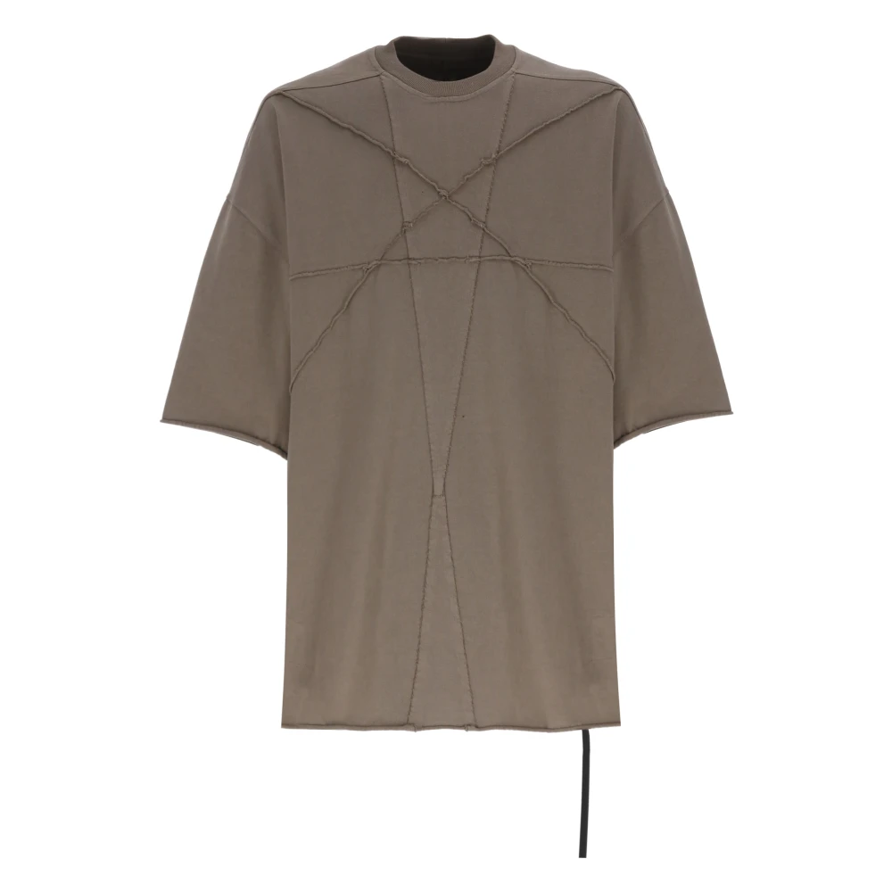 Rick Owens Bruin Katoenen T-shirt met Geribbeld Patroon Brown Heren