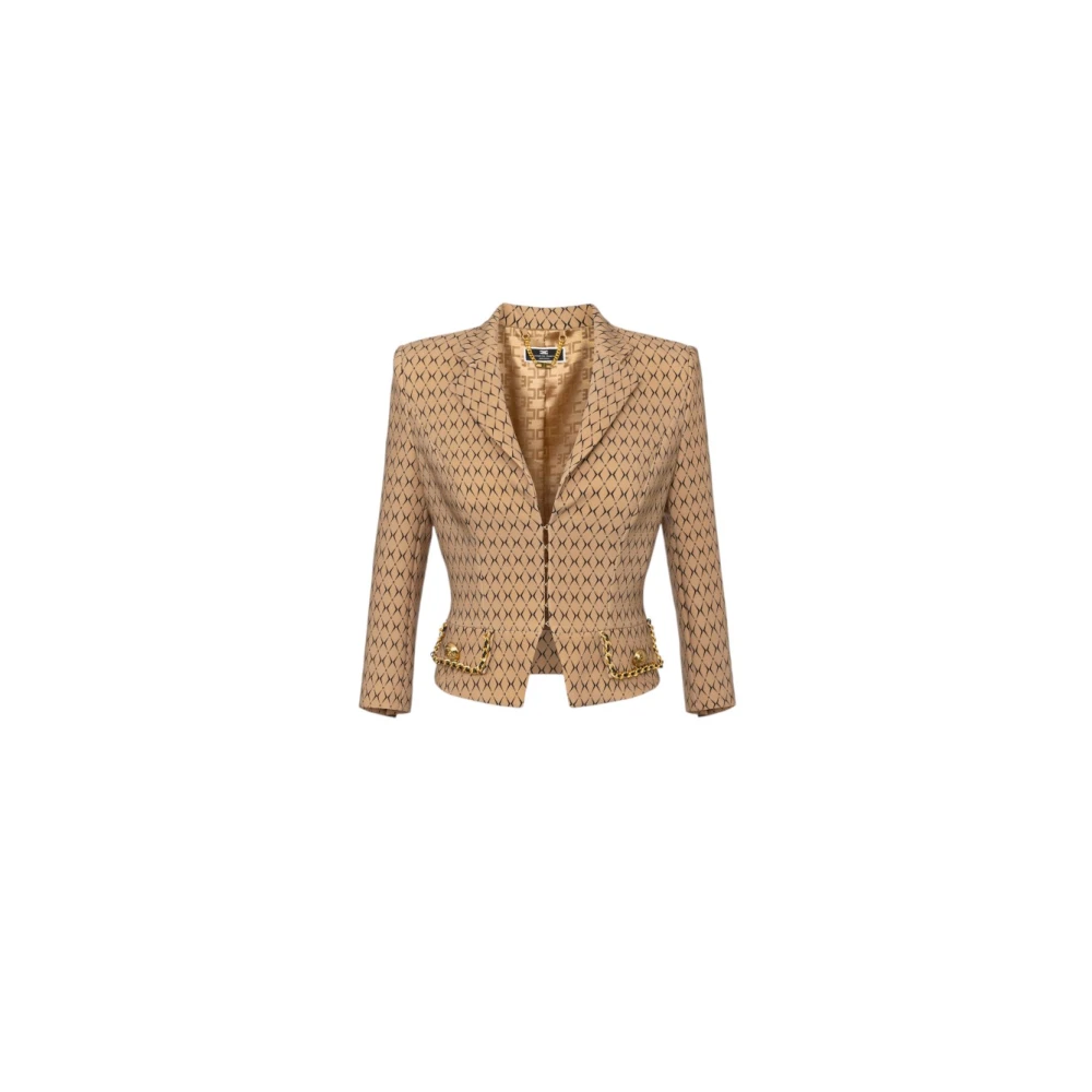 Elisabetta Franchi Stijlvolle Jas voor Vrouwen Brown Dames
