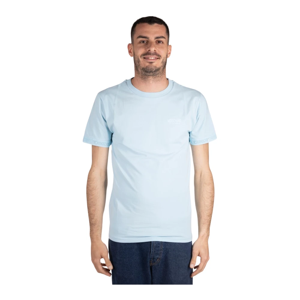 Moschino Heren Logo Band T-Shirt Blue Heren