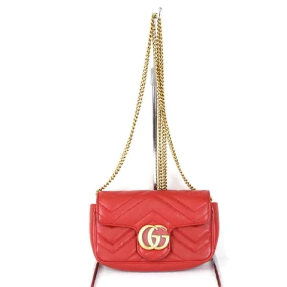 Gucci Vintage Pre-owned Leather gucci-bags Red Dames