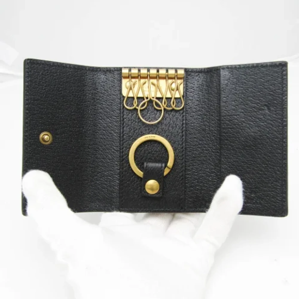 Gucci Vintage Pre-owned Leather key-holders Black Dames