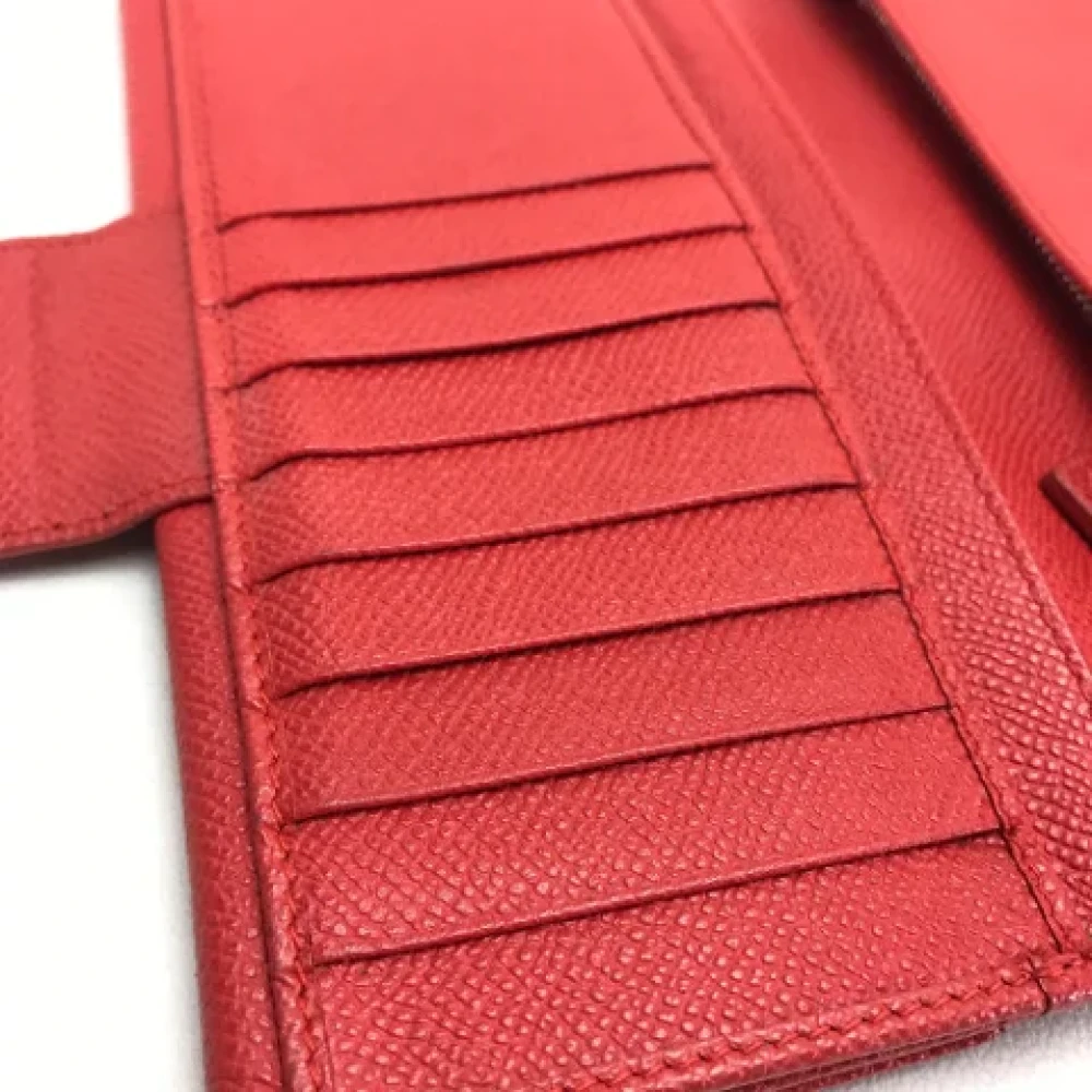 Bvlgari Vintage Pre-owned Leather wallets Red Dames