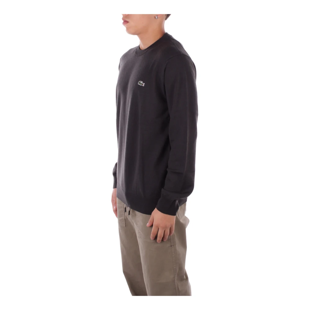 Lacoste Groene Logo Trui Merinowol Green Heren