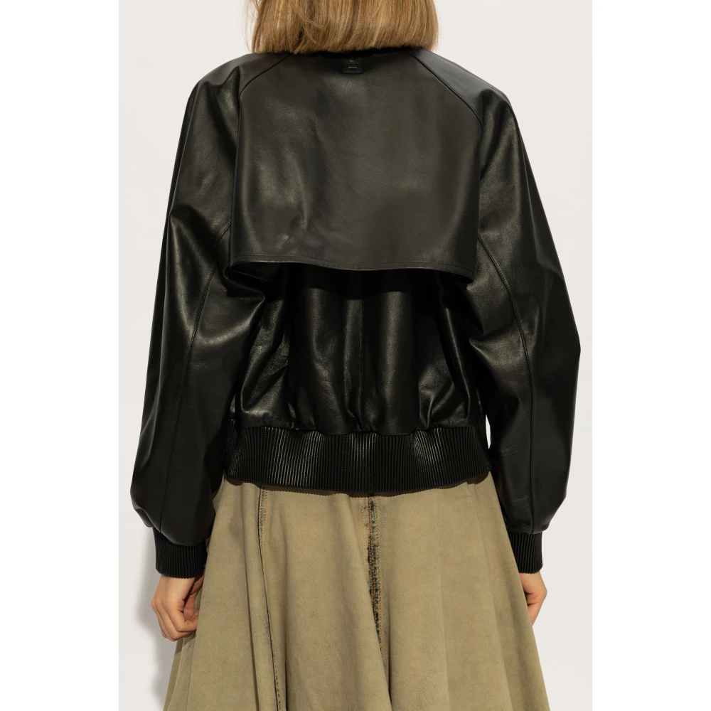 Salvatore Ferragamo Leren jas Black Dames
