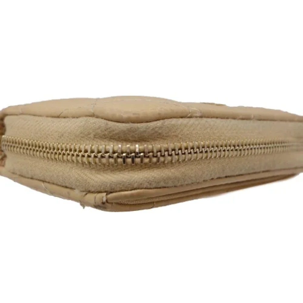 Chanel Vintage Pre-owned Leather wallets Beige Dames