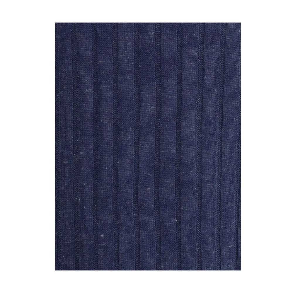 BRUNELLO CUCINELLI Ribgebreide korte mouw trui Blue Heren