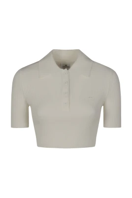 Ribbstickad Cropped Polo