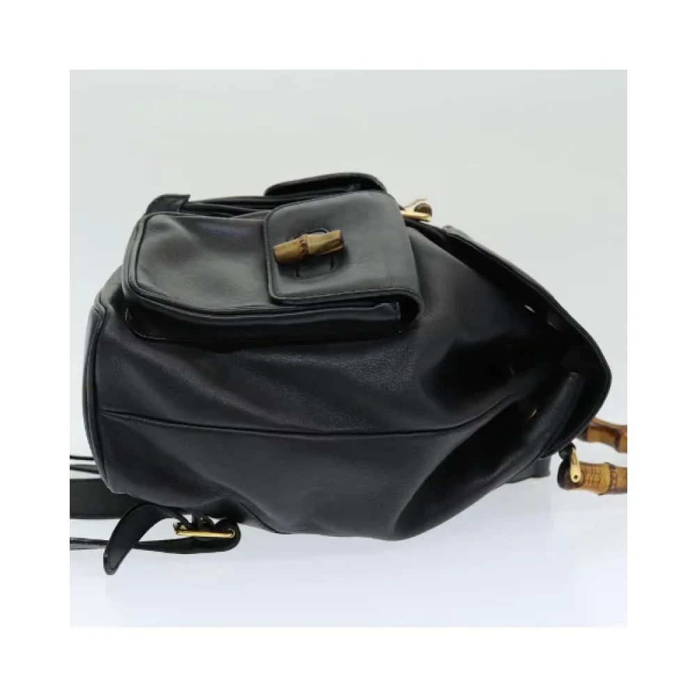 Gucci Vintage Pre-owned Leather backpacks Black Dames