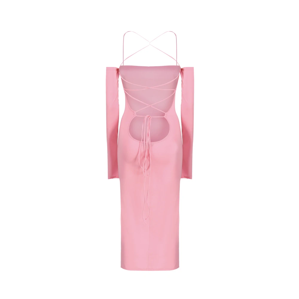 Andamane Roze Off-Shoulder Midi Jurk Pink Dames