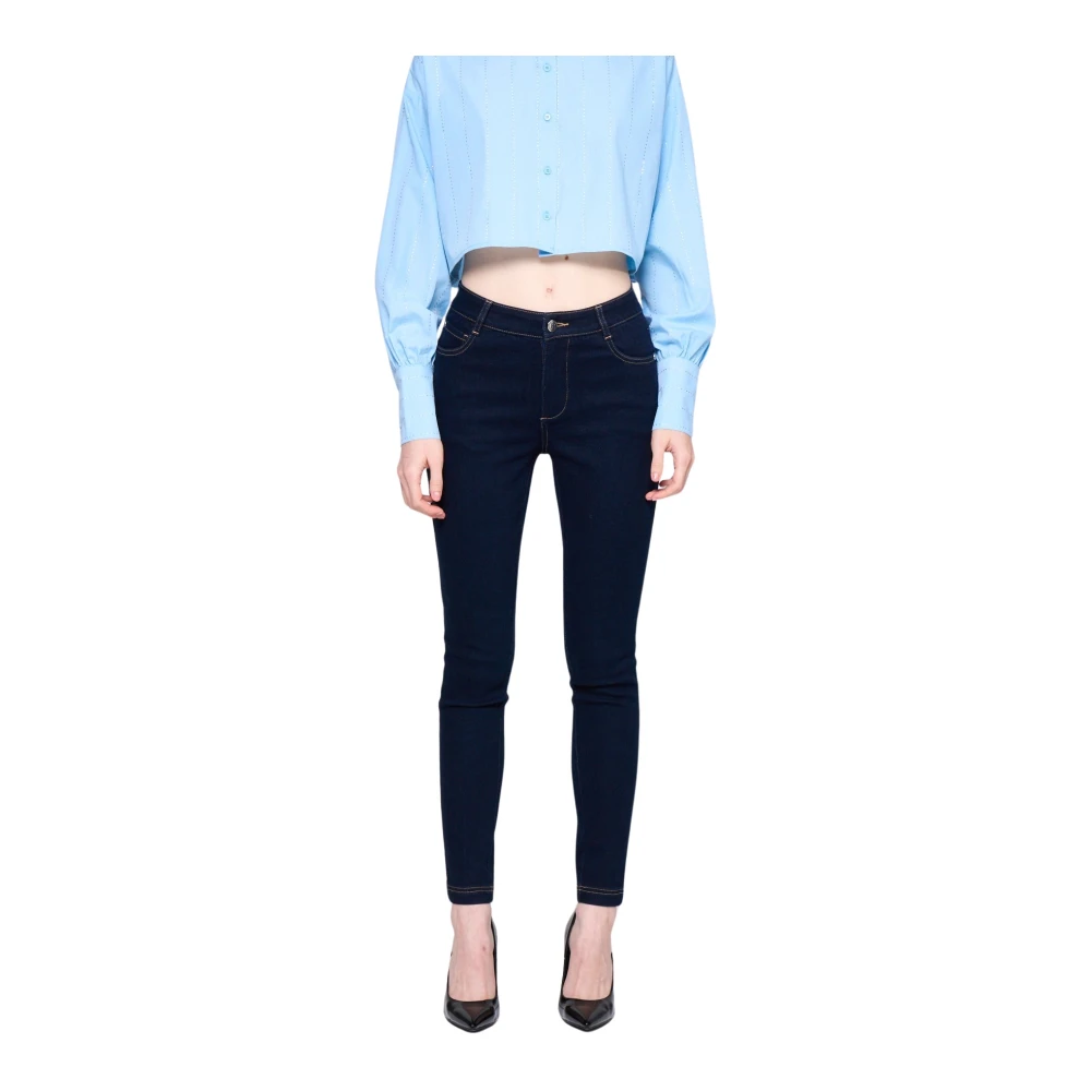 Silvian Heach Skinny Jeans met Medium Taille Blue Dames