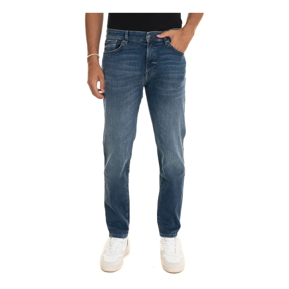 Boss 5-pocket jeans met rechte pijpen Blue Heren