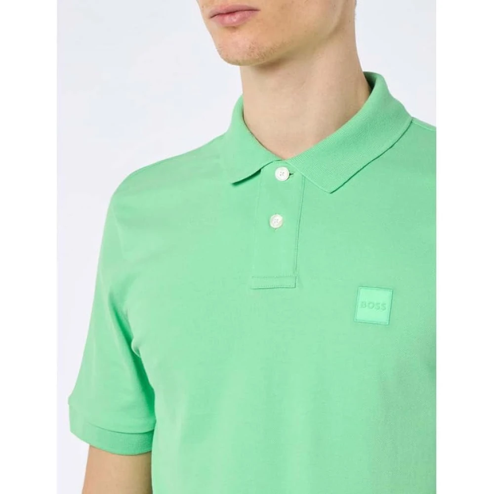 Boss Polo Shirt Comfortabel Stijlvol Functioneel Elegant Green Heren