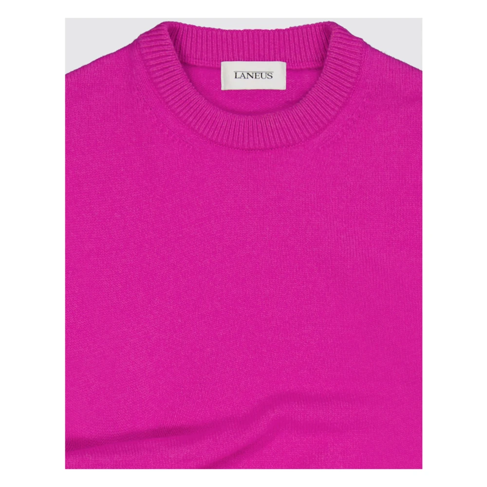Laneus Asymmetrische Merinowollen Trui Pink Dames