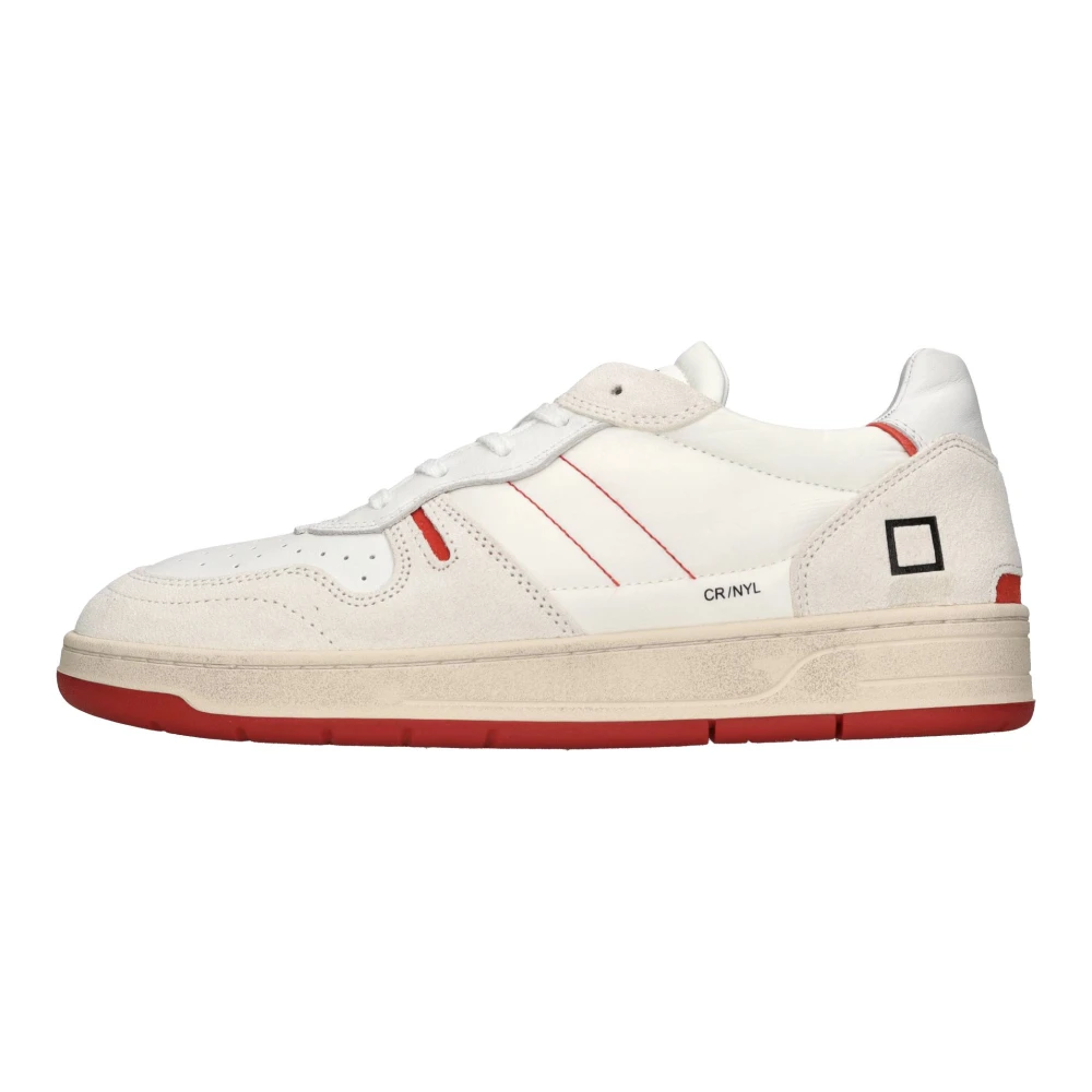 D.a.t.e. Court 2.0 Nylonbianco-Rosso Sneakers Heren Schoenen Wit