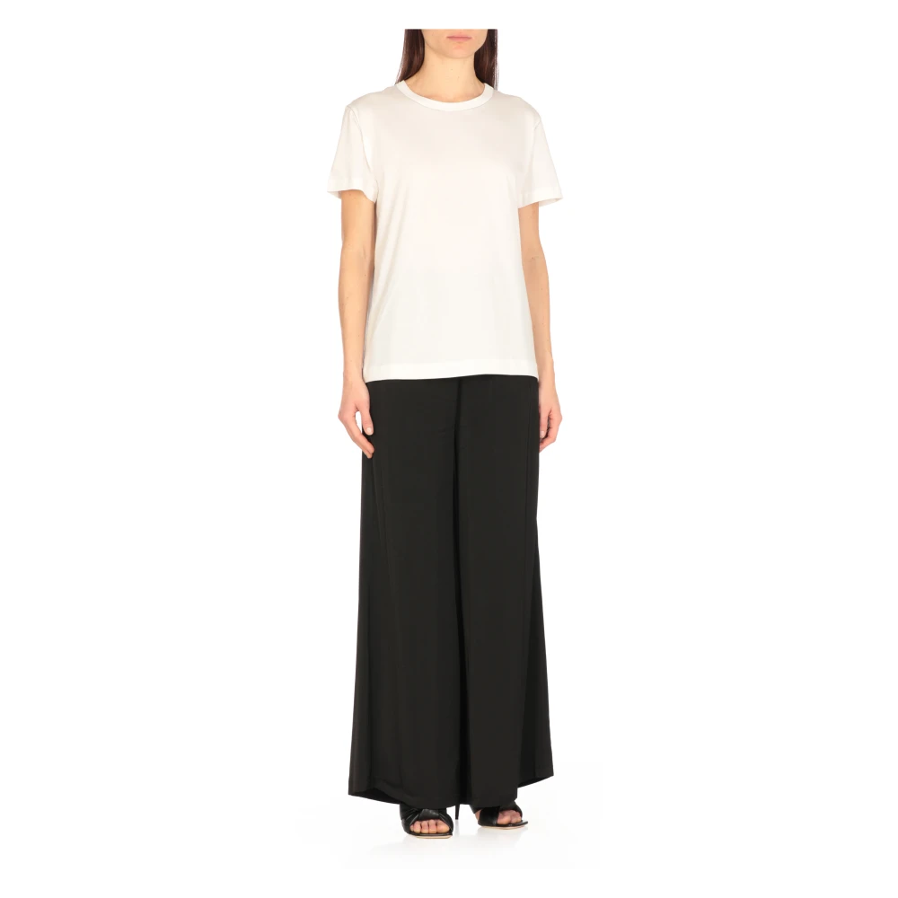 Fabiana Filippi Wit Katoenen T-shirt met Ronde Hals White Dames
