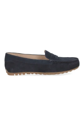 Blå Avslappnade Loafers för Kvinnor