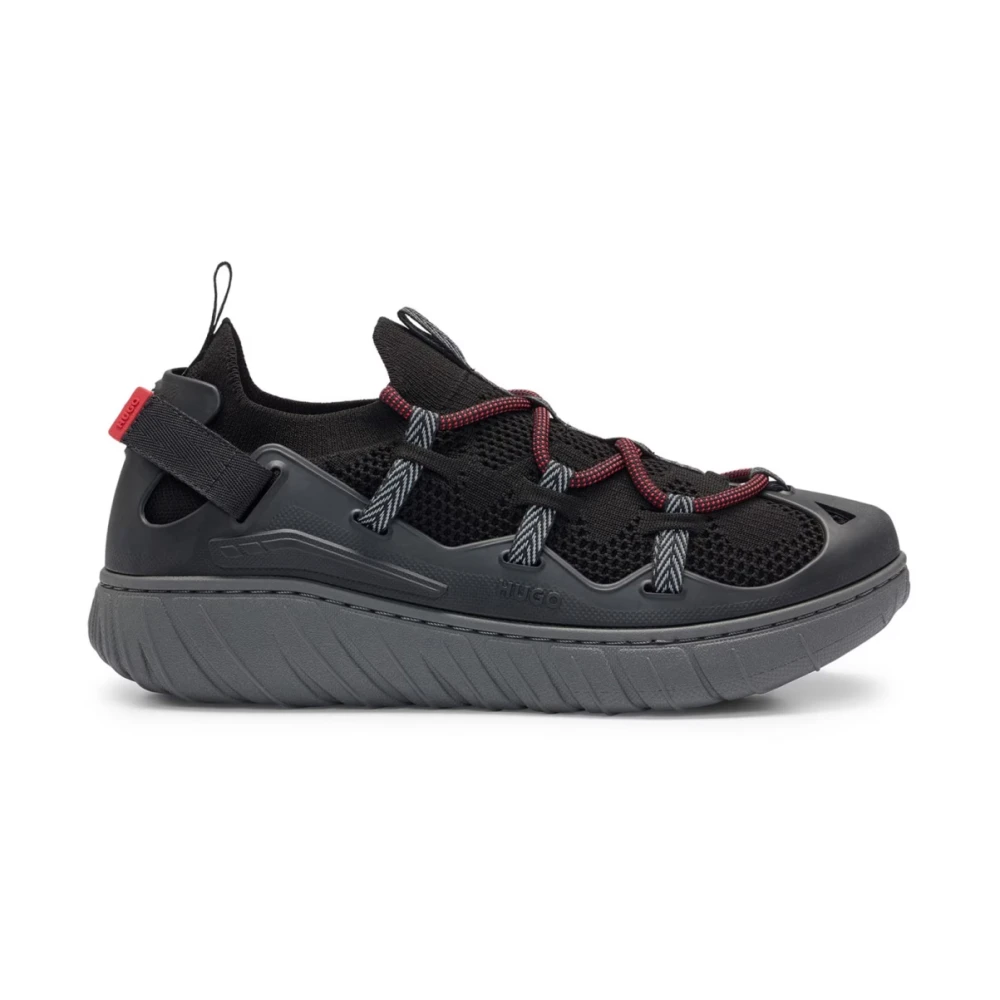 Hugo Men's Black Reeflyn Low Trainers Rubber Sole - Sneakers - 8 Uk - Shoes