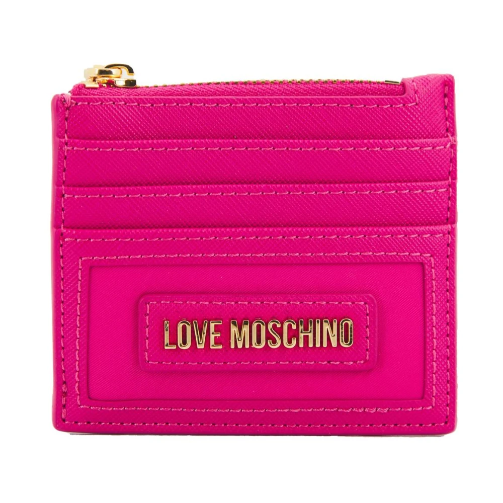 Love Moschino Nylon+PU Portemonnee Kaarthouder Stijlvolle Organizer Pink Dames