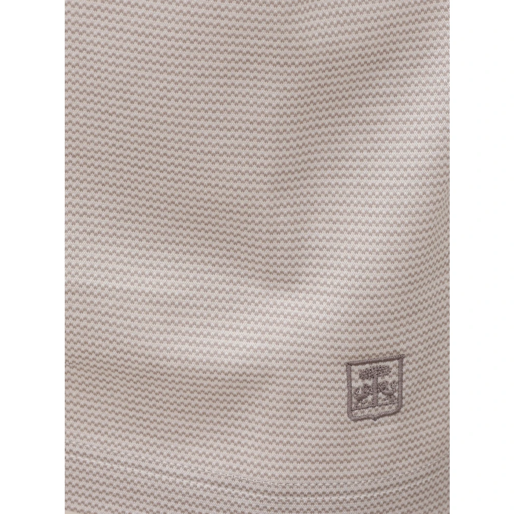Corneliani Polo met korte mouwen en slim fit Beige Heren