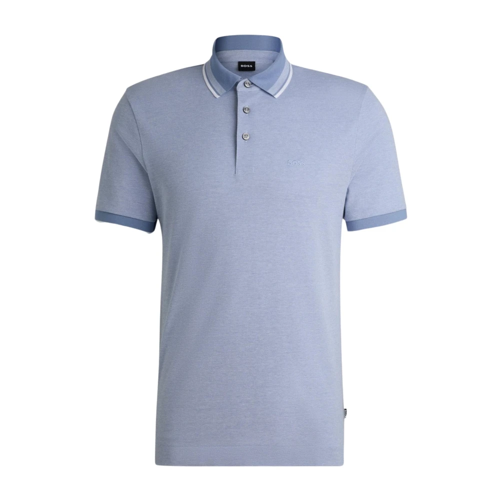 Hugo Boss Blauw Polo Shirt met Tipped Stripes Blue Heren