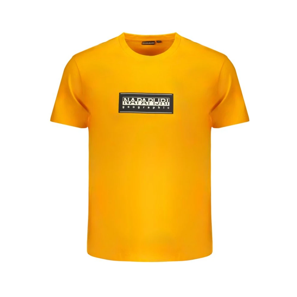 Napapijri Oranje T-shirt met korte mouwen en logo print Orange Heren