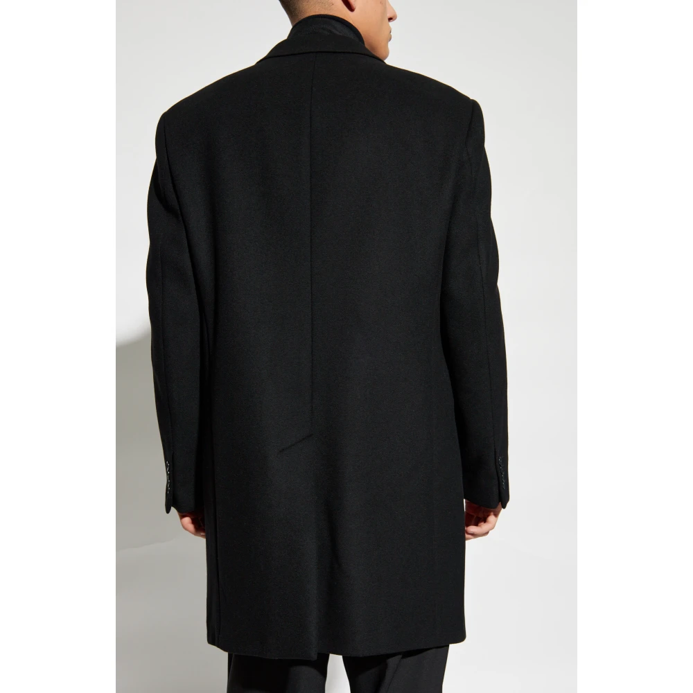 Emporio Armani Wollen jas Black Heren