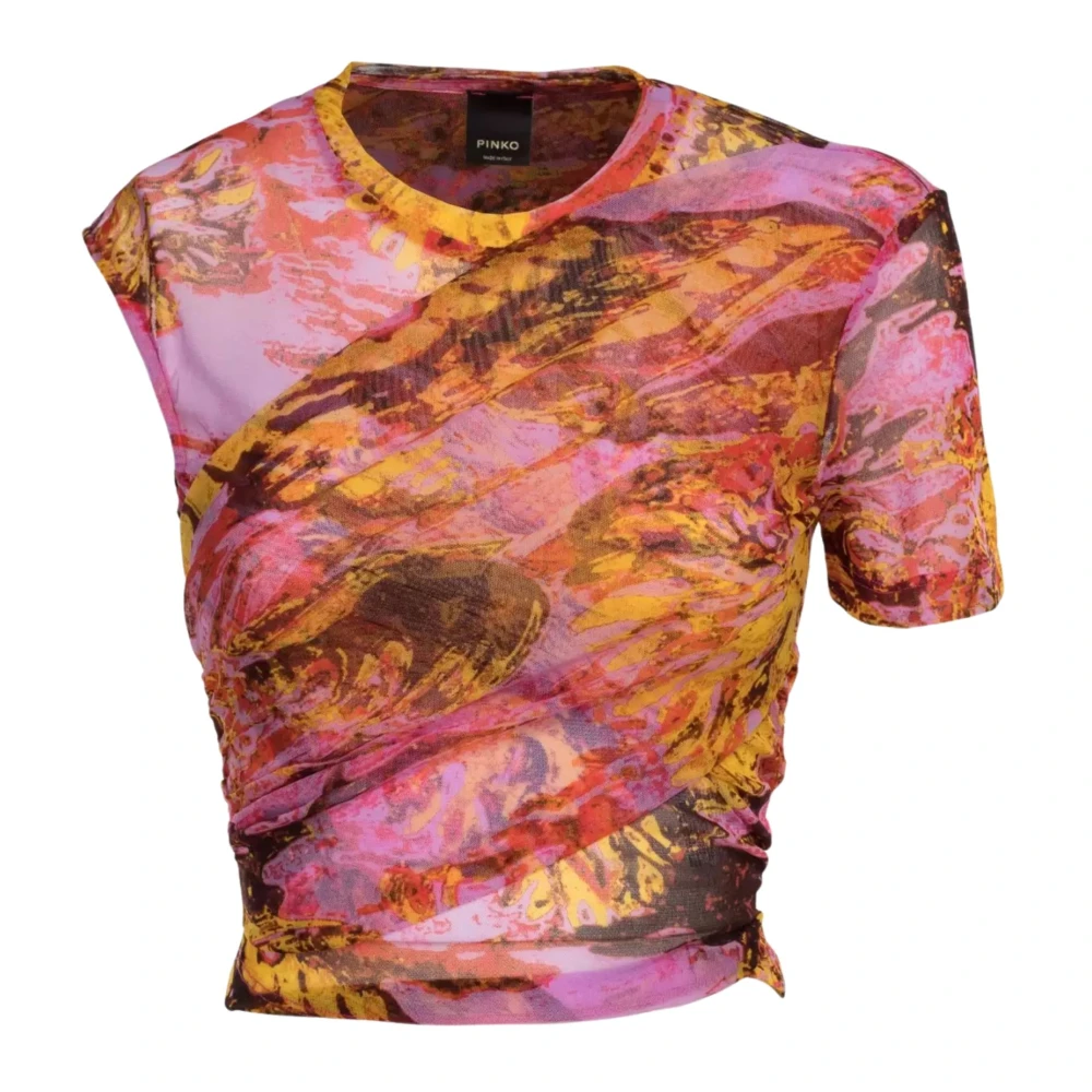 Pinko Multicolor Gedrapeerde Tule Top Multicolor Dames