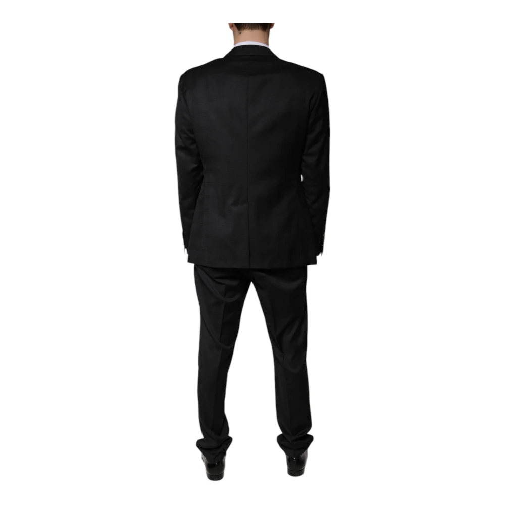 Dolce & Gabbana Zwart Wol Slim Fit Pak Black Heren