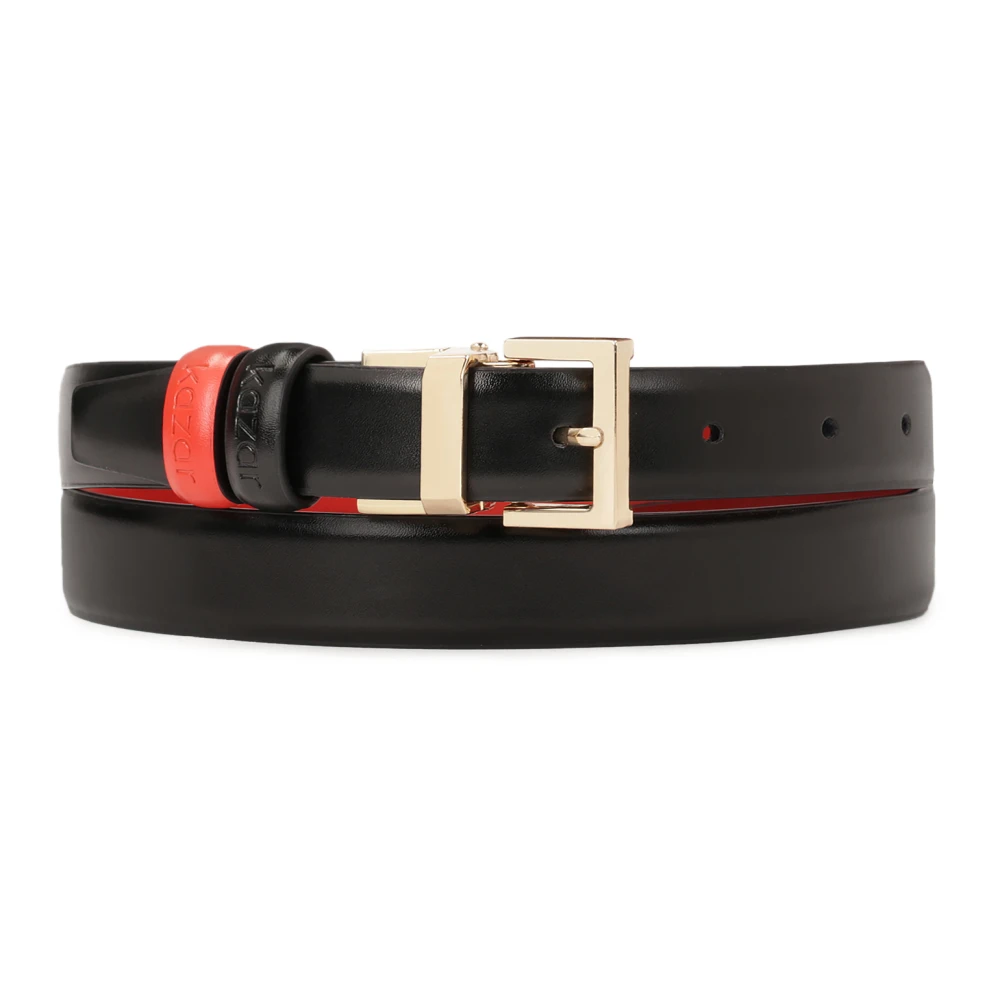 Kazar Zwart en rood dubbelzijdige jurkriem Black Dames