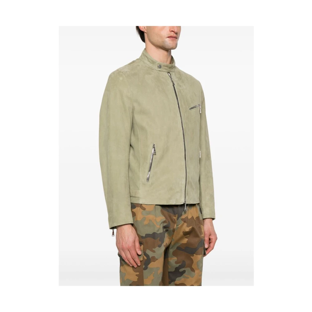 Tagliatore Leren jas Green Heren